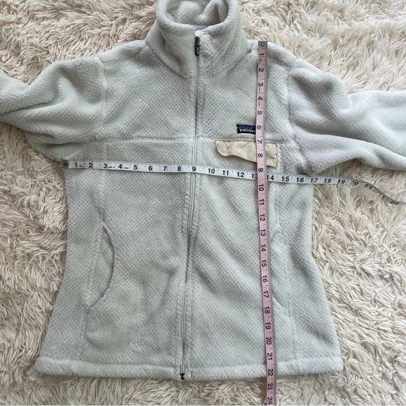 Patagonia Full-Zip Re-Tool Fleece Jacket soft fur pockets cowl neck cream size S - Picture 7 of 11